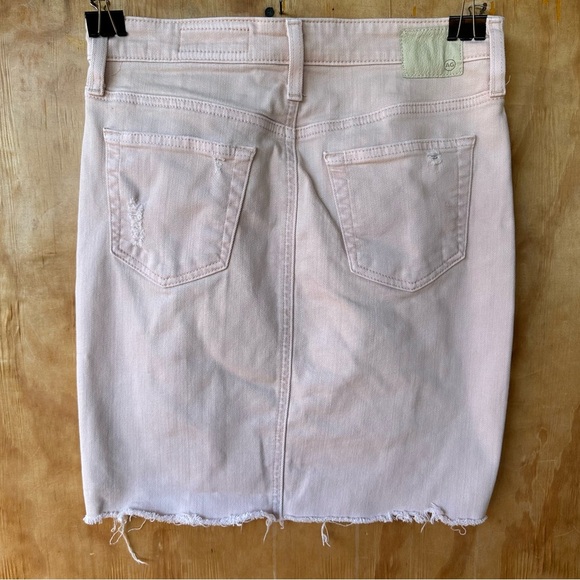 AG Adriano Goldschmied Pink Distressed Denim Mini Skirt - Picture 5 of 16